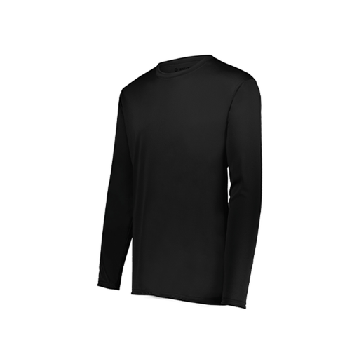 [222823.080.S-LOGO1] Youth LS Smooth Sport Shirt (Youth S, Black)