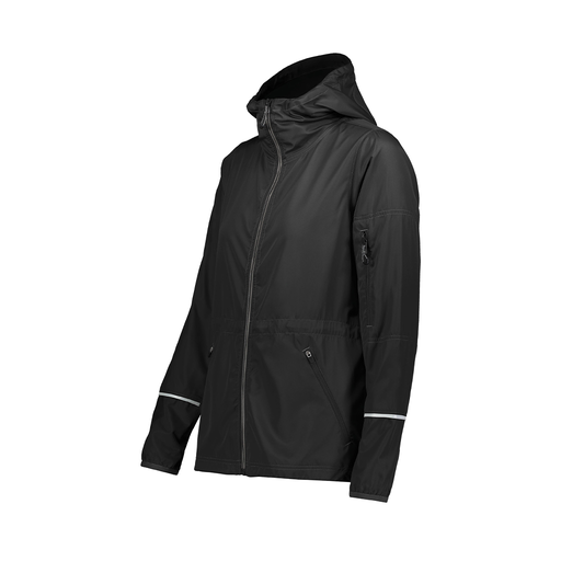 [229782.080.XS-LOGO1] Ladies Packable Full Zip Jacket (Female Adult XS, Black)