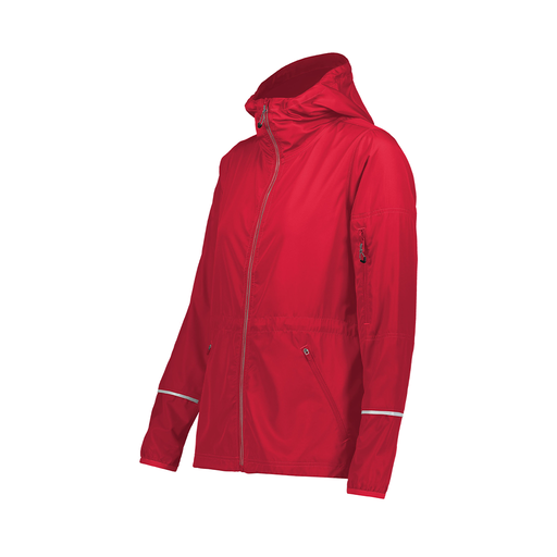 [229782-RED-FAXS-LOGO1] Ladies Packable Full Zip Jacket (Female Adult XS, Red)