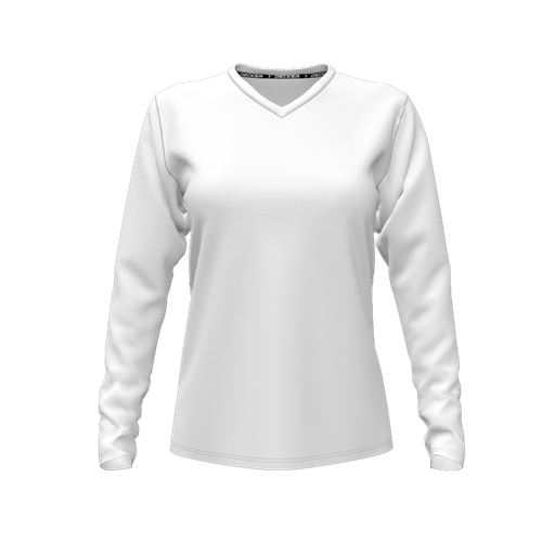 [DFW-TEES-CMF-VNK-LSL-WHT-FYXS] Comfort T-Shirt (Female Youth XS, White, V Neck, None, Long Sleeve)