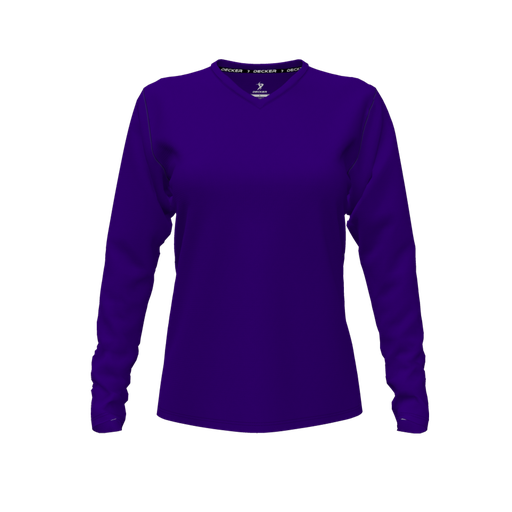 [CUS-DFW-TEES-CMF-VNK-LSL-PUR-FYXS-LOGO1] Comfort T-Shirt (Female Youth XS, Purple, V Neck, Logo 1, Long Sleeve)