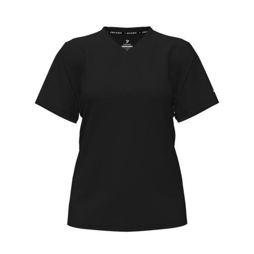 [CUS-DFW-TEES-PER-VNK-SSL-BLK-FYXS-LOGO1] Performance T-Shirt (Female Youth XS, Black, V Neck, Logo 1, Short Sleeve)