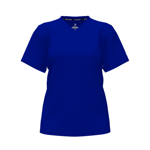 [CUS-DFW-TEES-PER-VNK-SSL-RYL-FYXS-LOGO1] Performance T-Shirt (Female Youth XS, Royal, V Neck, Logo 1, Short Sleeve)