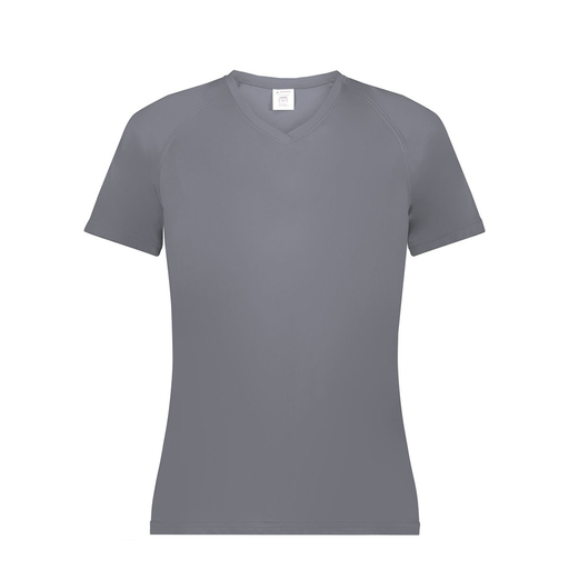 [2792.059.XS-LOGO1] Women's Dri Fit V-Neck T-Shirt (Female Adult XS, Gray, Logo 1)