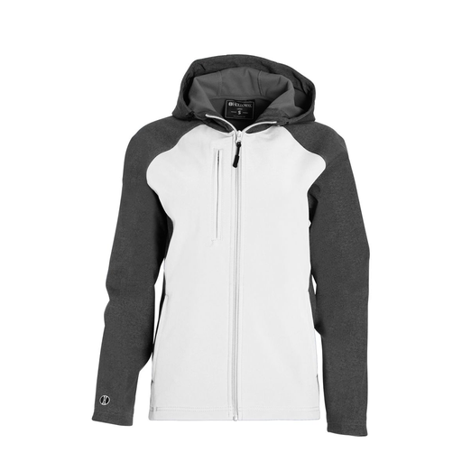 [229357.H04.XS-LOGO1] Soft Shell Full Zip Jacket - Womens (Female Adult XS, White, Logo 1)