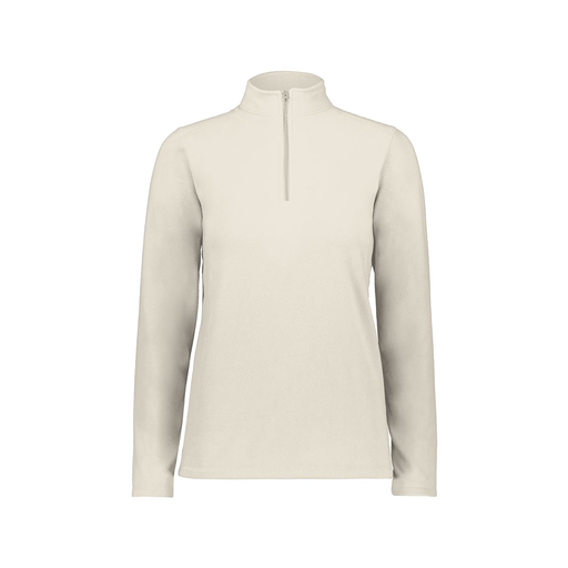 [6864.53T.XS-LOGO1] Ladies MicroFleece 1/4 Zip Pullover (Female Adult XS, White, Logo 1)