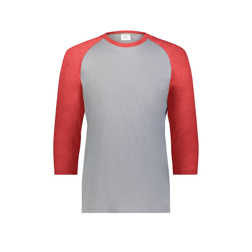 [6879.27V.S-LOGO1] Men's Vintage 3/4 Sleeve T-Shirt (Adult S, Red, Logo 1)