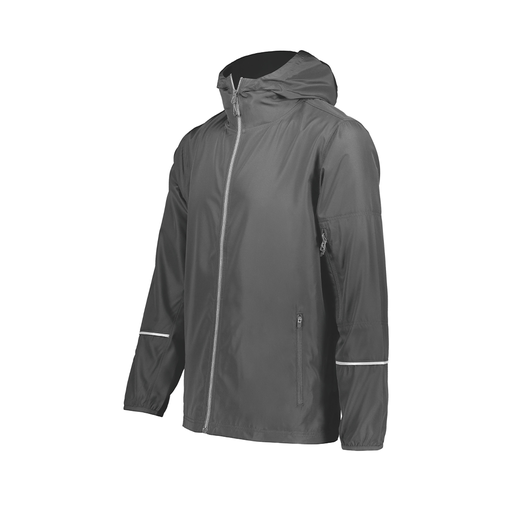 [229582-GRY-AXS-LOGO1] Men's Packable Full Zip Jacket (Adult XS, Gray)