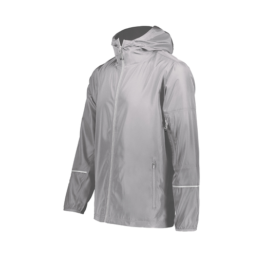 [229582-SIL-AXS-LOGO1] Men's Packable Full Zip Jacket (Adult XS, Silver)