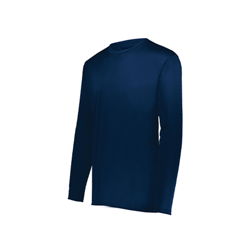 [222823.065.S-LOGO1] Youth LS Smooth Sport Shirt (Youth S, Navy)