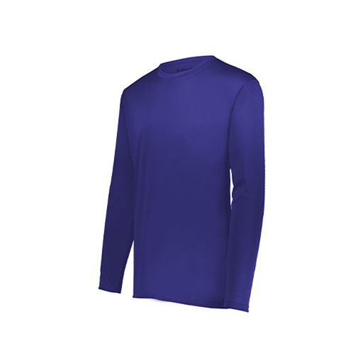 [222823.747.S-LOGO1] Youth LS Smooth Sport Shirt (Youth S, Purple)