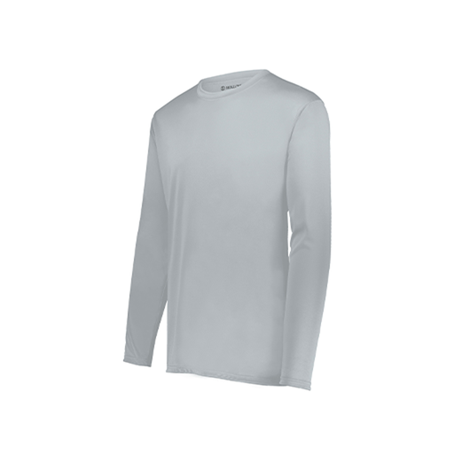 [222823.099.S-LOGO1] Youth LS Movement T-Shirt (Youth S, Silver, Logo 1)
