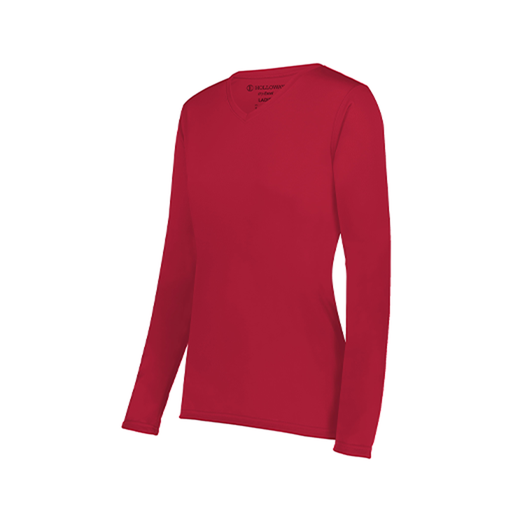 [222824.083.S-LOGO1] Ladies LS Smooth Sport Shirt (Female Adult S, Red)