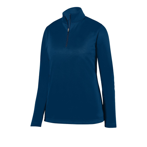[5509.065.XS-LOGO1] Ladies Wicking Fleece Pullover (Female Adult XS, Navy)