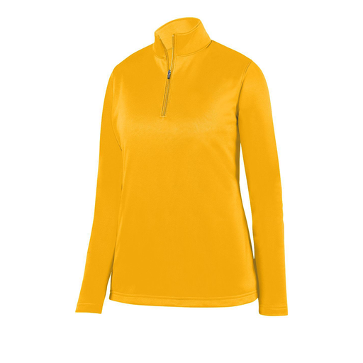 [5509.023.XS-LOGO1] Ladies Wicking Fleece Pullover (Female Adult XS, Athletic Gold)