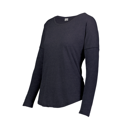 [3077.72N.XS-LOGO1] Ladies LS Ultra-blend T-Shirt (Female Adult XS, Navy)